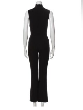 Reformation Black Mock-Neck Sleeveless Jumpsuit